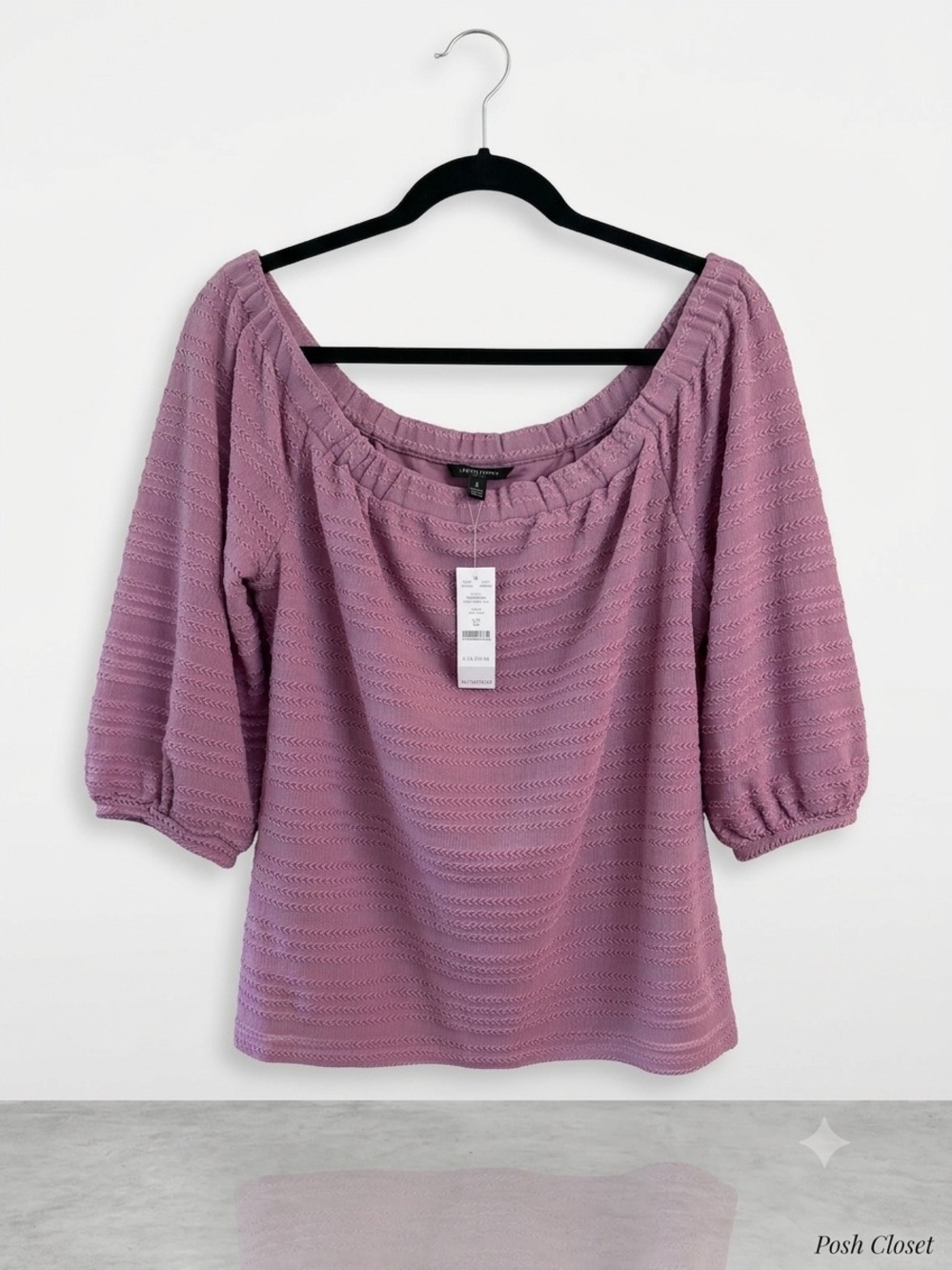 White House Black Market Mauve Off-Shoulder Puff Sleeve Top - NWT - XL
